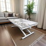 Hanah Home Mesa de Comedor Extensible de Mármol Blanco
